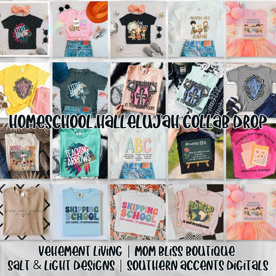 Homeschool Hallelujah Bundle – 30-Day Faith-Filled Workbook + 23 PNGs