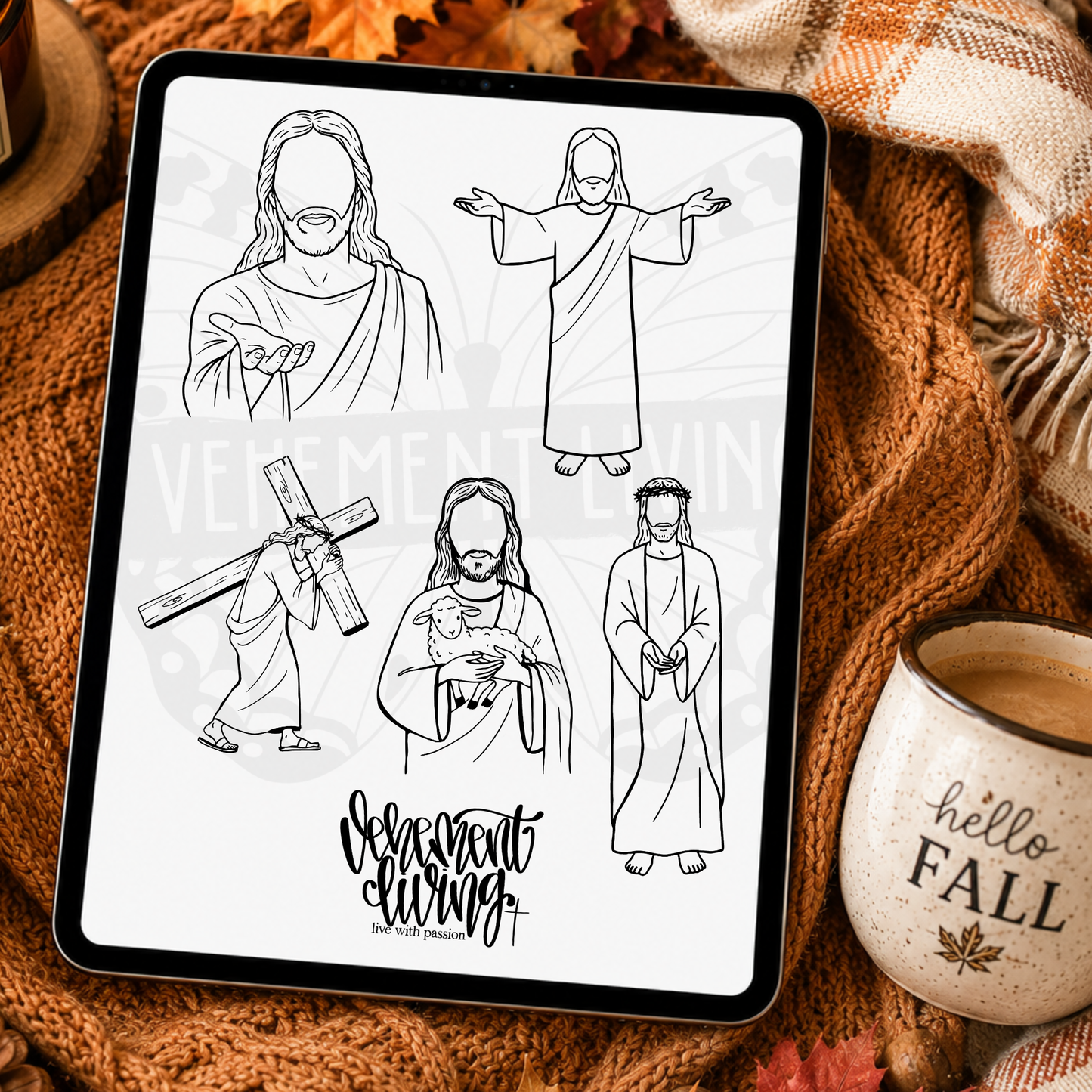 Exclusive Jesus Outlines + Stamp Set