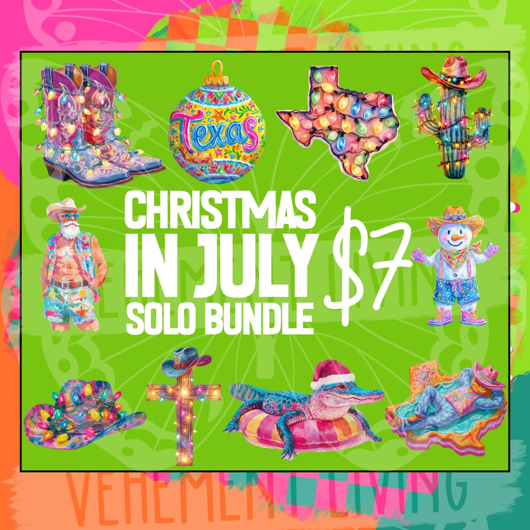 Texas Christmas in July Clipart Solo Bundle